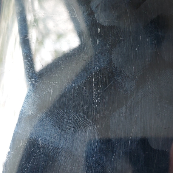 Sheffield silver 13"  oblong tray with silver Balled feet - Picture 7 of 13